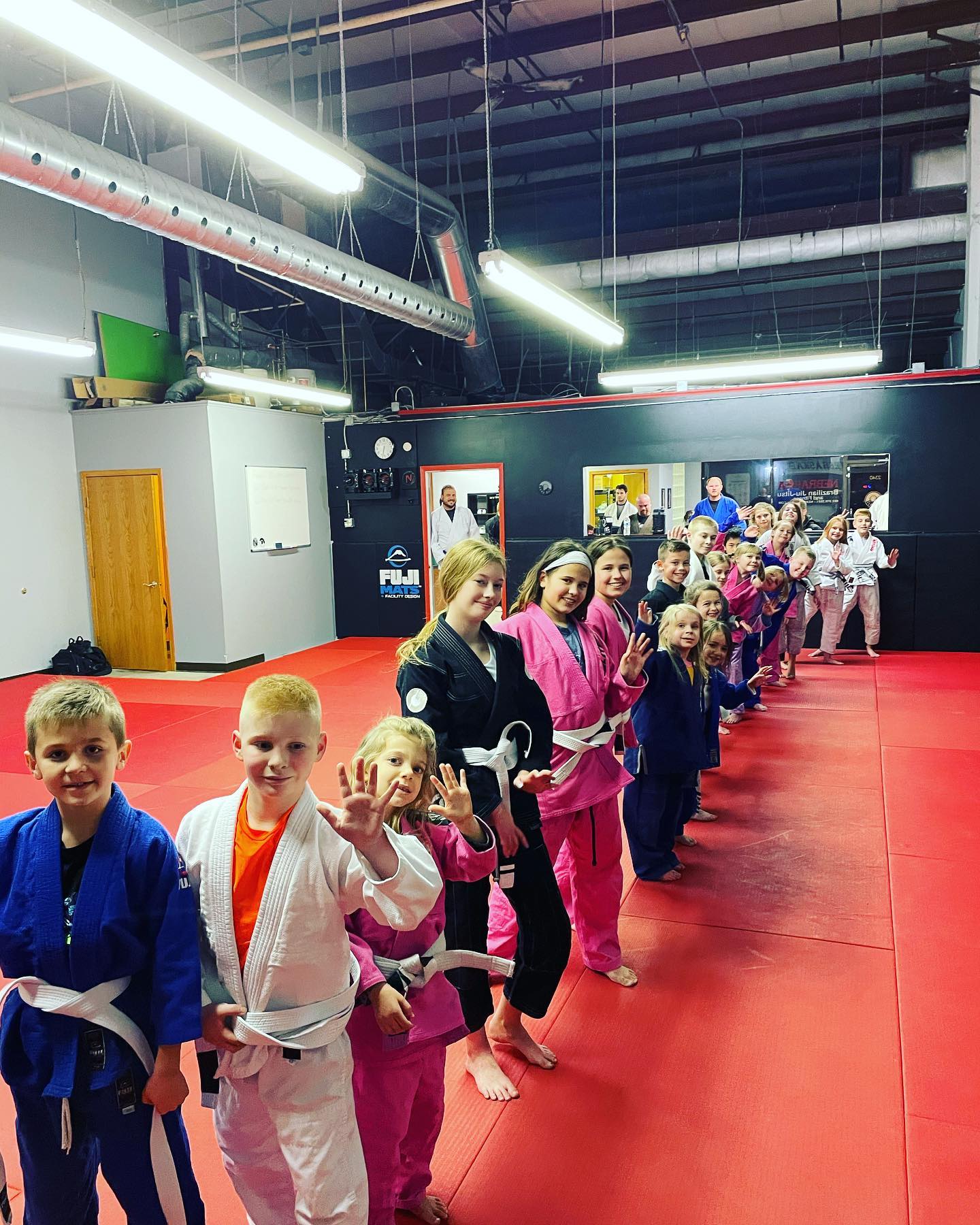 Adult BJJ training session